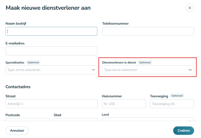 Dienstverleners in dienst