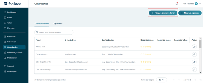 Dienstverleners knop